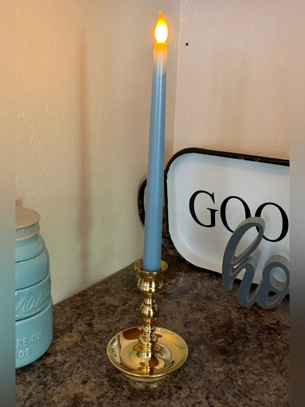 Vintage Baldwin Polished Brass Saucer Base Candlestick Holder